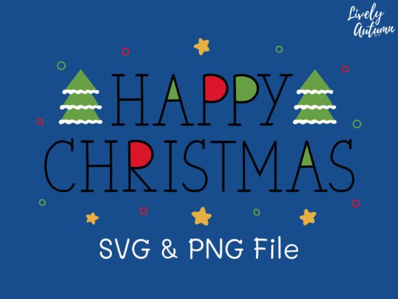 Happy Christmas Lettering SVG, PNG