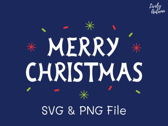 Merry Christmas Lettering SVG, PNG for Crafts & Graphics