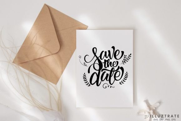 Save the Date SVG Cut File Wedding: Graphics for Crafts & Content